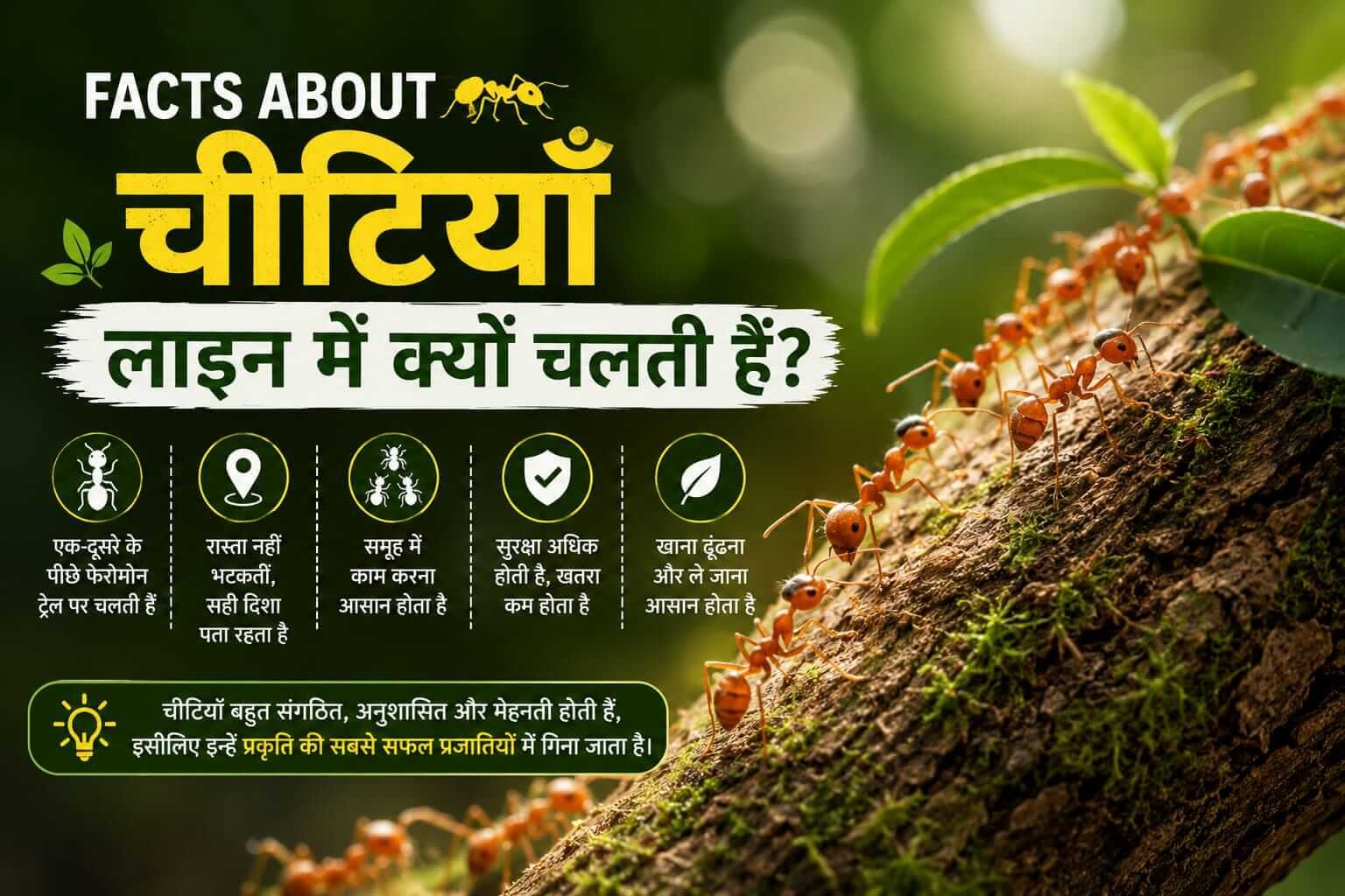 Facts about Ant in Hindi | चीटियाँ लाइन में क्यों चलती हैं?