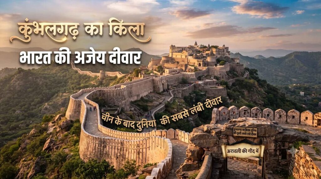 कुंभलगढ़ का किला - भारत की अजय दीवार और चीन के बाद दुनिया की सबसे लंबी दीवार का खूबसूरत दृश्य।