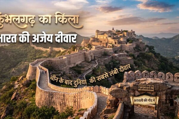 कुंभलगढ़ का किला - भारत की अजय दीवार और चीन के बाद दुनिया की सबसे लंबी दीवार का खूबसूरत दृश्य।