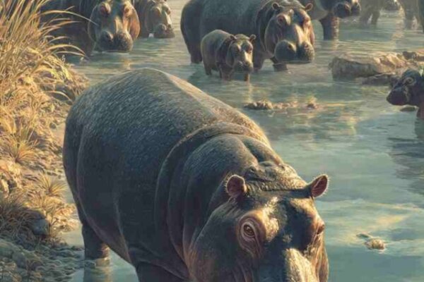 आज के Hippo से डबल साइज़ Hippopotamus gorgops तुलना